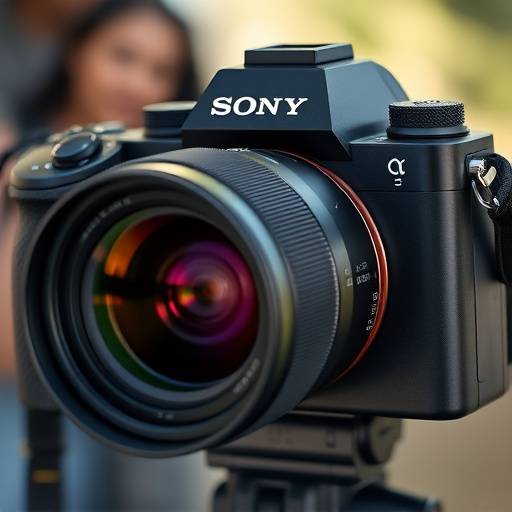 Sony Alpha series professional camera with a zoom lens
